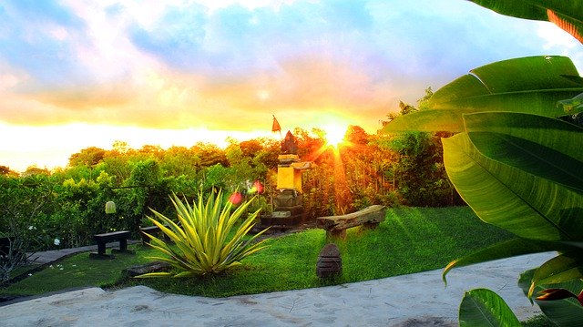 Free download Sunset Bali Garden -  free free photo or picture to be edited with GIMP online image editor