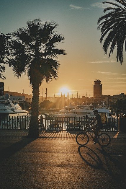 Free download sunset barceloneta beach barcelona free picture to be edited with GIMP free online image editor