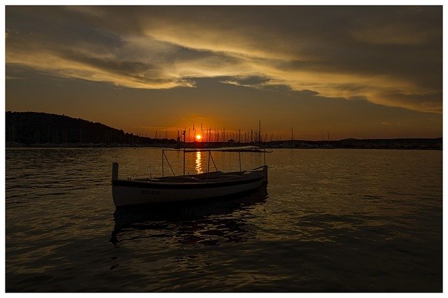 Free download Sunset Boat Croatia -  free photo or picture to be edited with GIMP online image editor