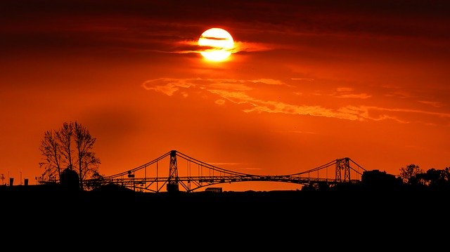 Free download Sunset Bridge Architecture -  free illustration to be edited with GIMP free online image editor