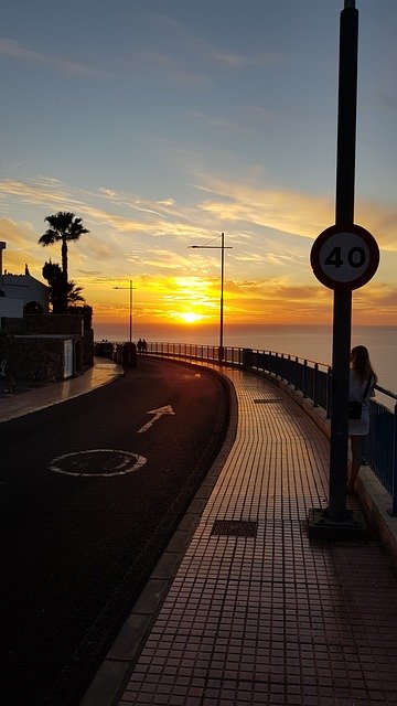 Free download Sunset Canary Islands Puerto Rico free photo template to be edited with GIMP online image editor