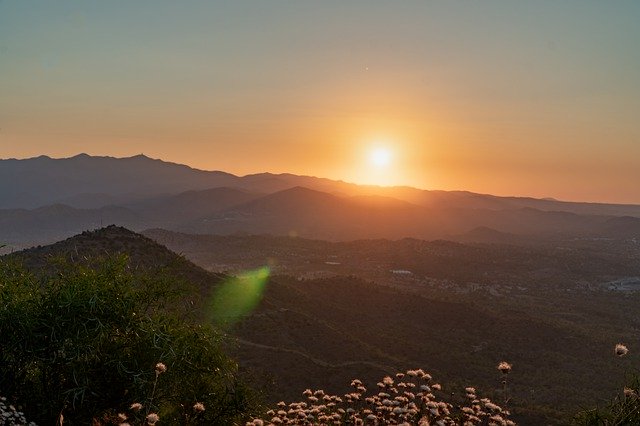 Free download Sunset Cyprus Mountains -  free photo or picture to be edited with GIMP online image editor