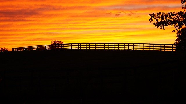 Free download Sunset Fence Rural -  free photo or picture to be edited with GIMP online image editor