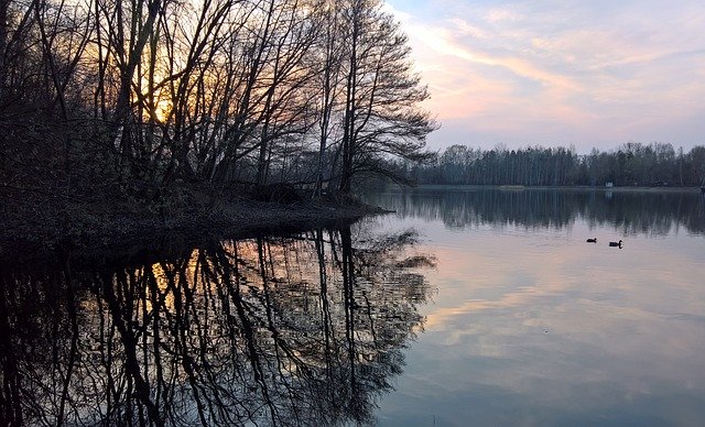 Free download Sunset Lake Mirroring -  free photo or picture to be edited with GIMP online image editor