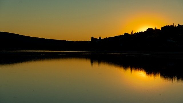 Free download Sunset Lake People free photo template to be edited with GIMP online image editor