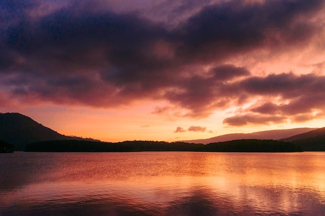 Free download sunset lake sky clouds evening free picture to be edited with GIMP free online image editor