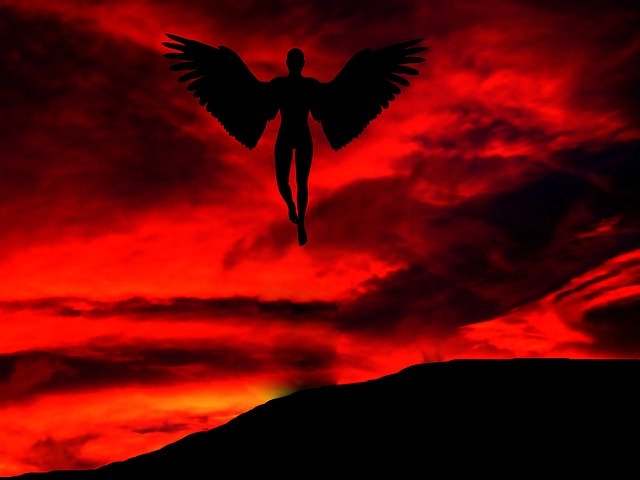 Free download Sunset Mountain Angel -  free illustration to be edited with GIMP free online image editor