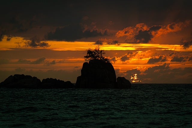 Free download sunset ocean sky clouds seychelles free picture to be edited with GIMP free online image editor