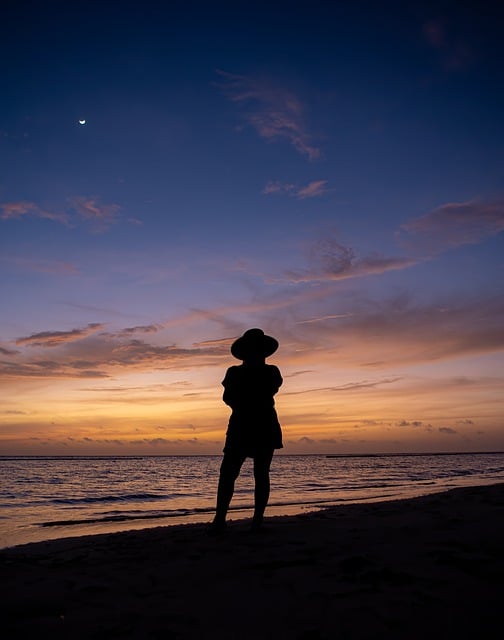 Free download sunset ocean woman hat free picture to be edited with GIMP free online image editor