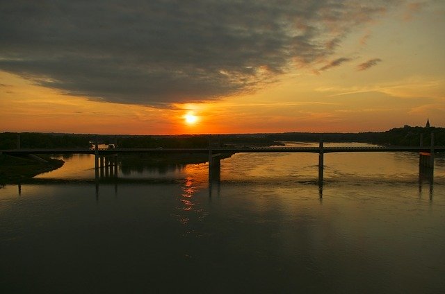 Free download Sunset Over The Missouri River -  free photo or picture to be edited with GIMP online image editor