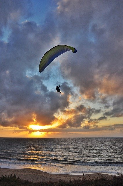 Free download Sunset Parachute Adventure -  free photo or picture to be edited with GIMP online image editor