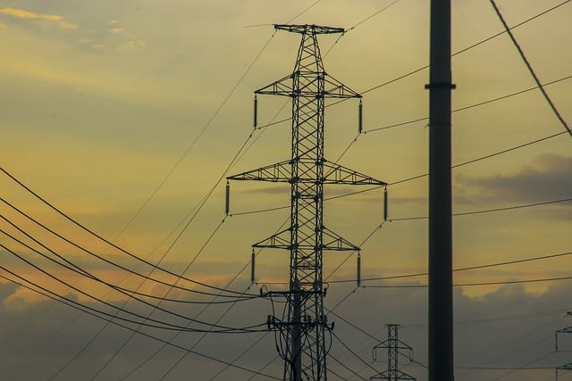 Free download sunset power poles sky clouds free picture to be edited with GIMP free online image editor