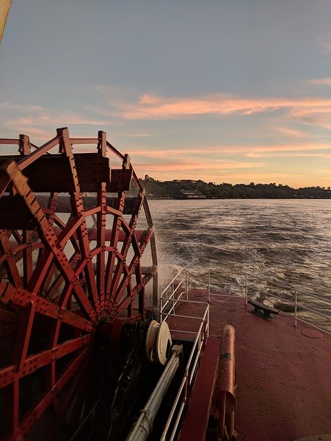 Free download Sunset River Cruise Paddle Wheel -  free photo or picture to be edited with GIMP online image editor