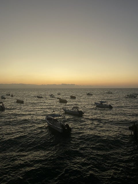 Free download sunset sea boats water horizon free picture to be edited with GIMP free online image editor