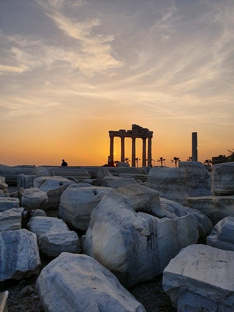 Free download Sunset Side The Temple Of Apollo -  free photo or picture to be edited with GIMP online image editor