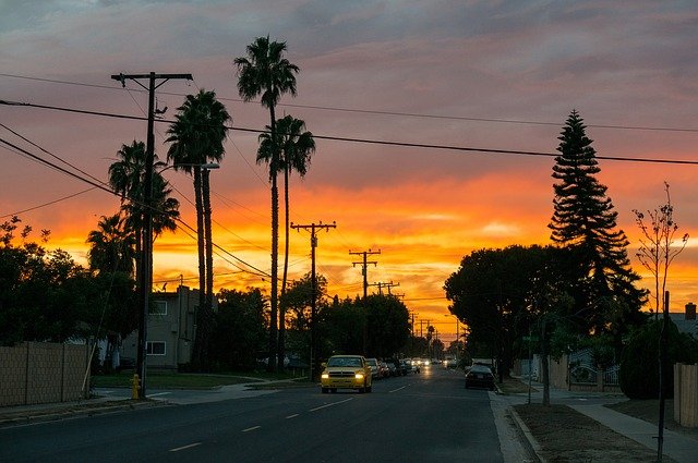 Kostenloser Download Sunset Street Los Angeles Kostenloses Bild, das mit dem kostenlosen Online-Bildeditor GIMP bearbeitet werden kann