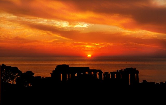 Free download Sunset Temple Greek -  free photo or picture to be edited with GIMP online image editor