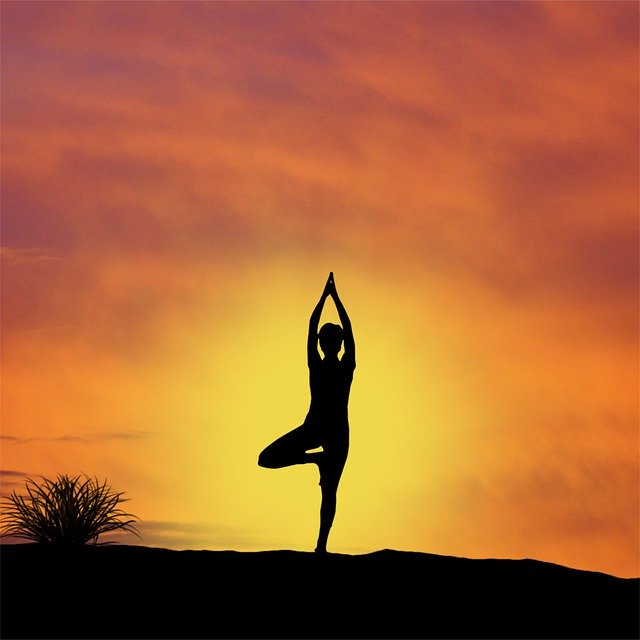 Free download Sunset Yoga Silhouette -  free illustration to be edited with GIMP free online image editor