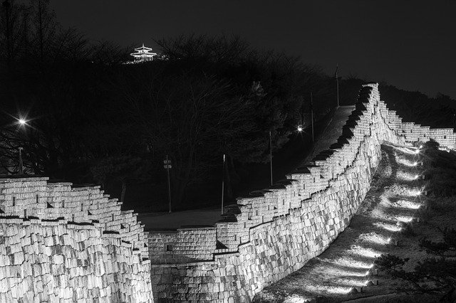 Free download Suwon Hwaseong Castle Night View -  free photo or picture to be edited with GIMP online image editor