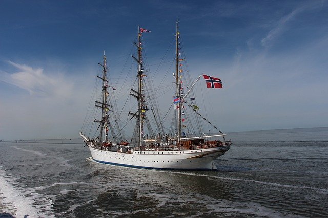 Free download Tall Ship Norway Wadden Sea -  free photo or picture to be edited with GIMP online image editor