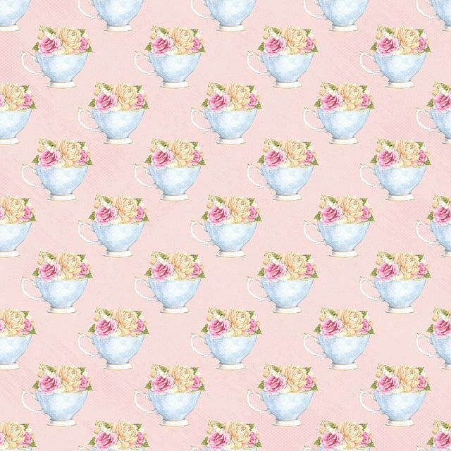 Free download teacups flowers pattern seamless free picture to be edited with GIMP free online image editor