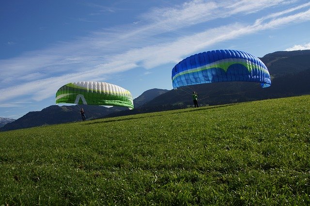 Free download Teamwork Paragliding Air -  free photo or picture to be edited with GIMP online image editor