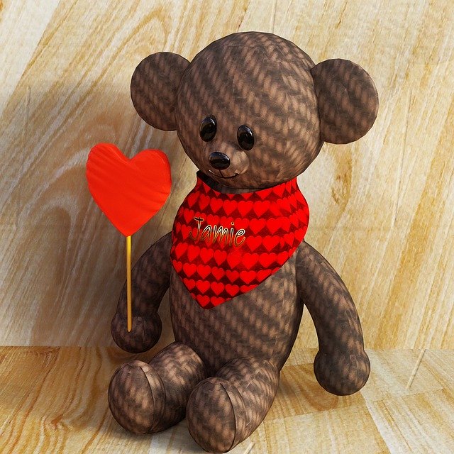 Free download Teddy Stuffed Animal Heart -  free illustration to be edited with GIMP free online image editor