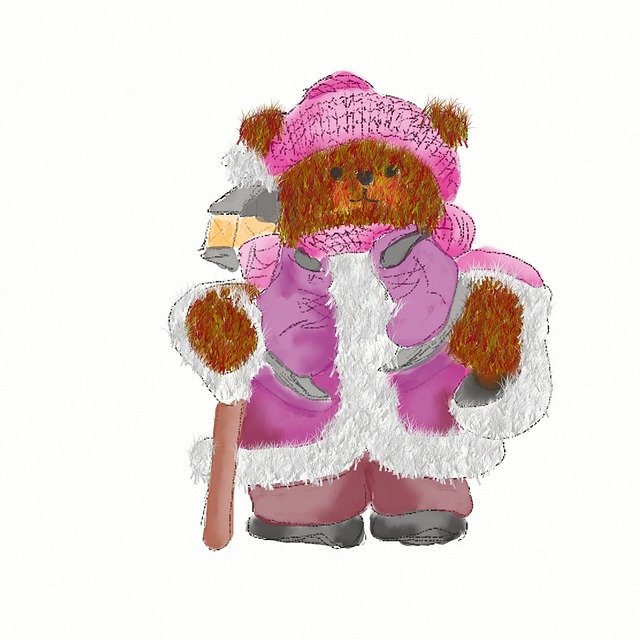 Free download Teddy Winter Sports Pink -  free illustration to be edited with GIMP free online image editor