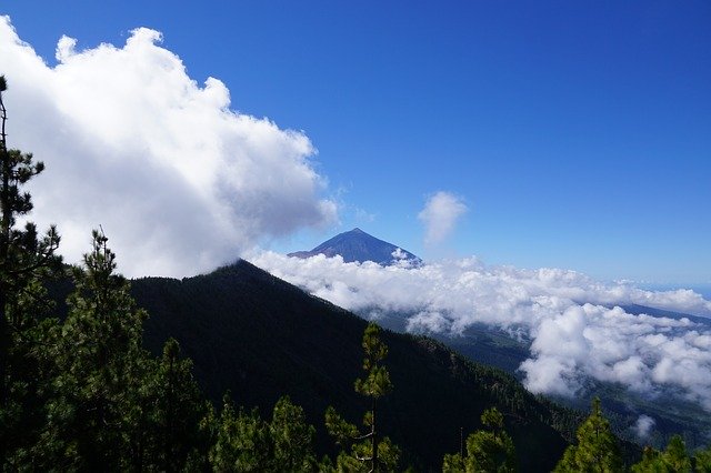 Free download Teide Clouds Forest -  free photo or picture to be edited with GIMP online image editor