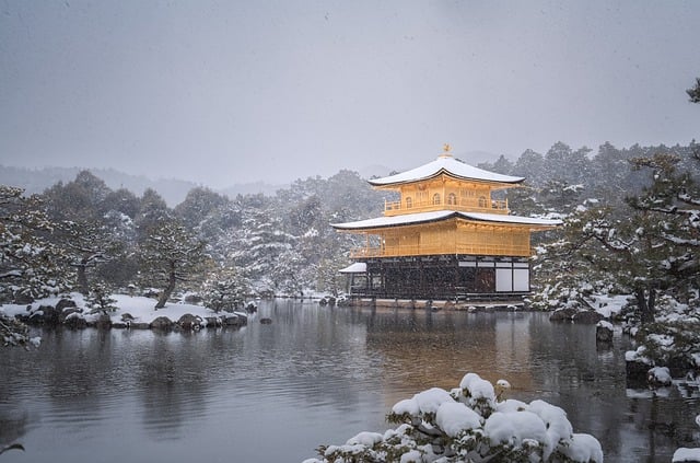 Free download temple kinkakuji temple snow free picture to be edited with GIMP free online image editor