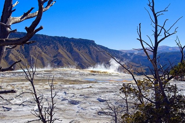 Free download Terraces At Mammoth Hot Springs -  free photo or picture to be edited with GIMP online image editor