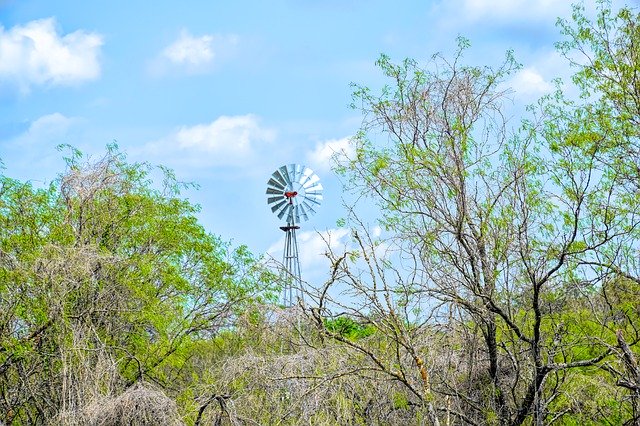 Free download Texas Landscape Windmill Mesquite -  free photo or picture to be edited with GIMP online image editor