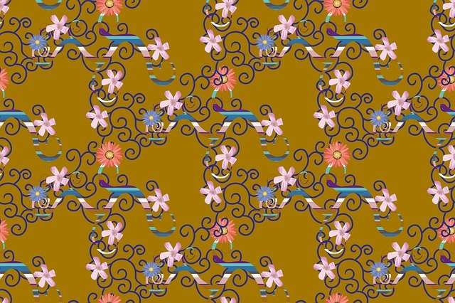 Free download Textile Design Flowers Pattern -  free illustration to be edited with GIMP free online image editor