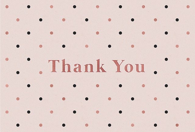 Free download Thank You Card Polka Dots -  free illustration to be edited with GIMP free online image editor