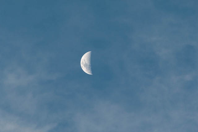 Free download the moon at dusk blue sky light day free picture to be edited with GIMP free online image editor