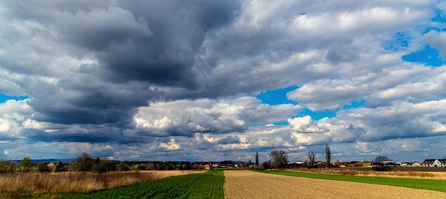 Free download The Sky Clouds Field -  free photo or picture to be edited with GIMP online image editor