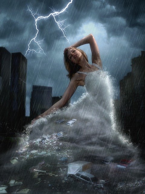 Free download Thunderstorm Sky Girl -  free photo or picture to be edited with GIMP online image editor