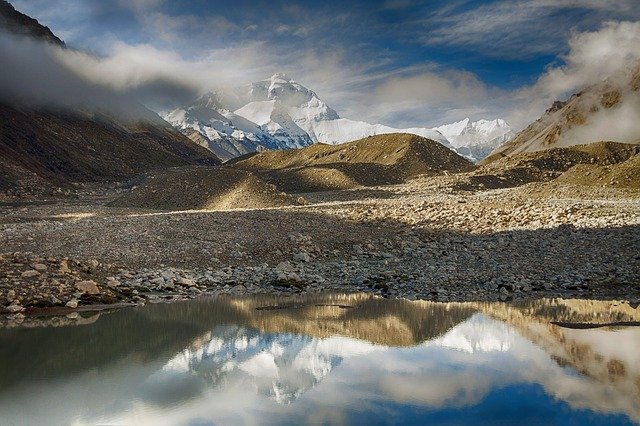 Free download Tibet Mount Everest Tschomolangma -  free photo or picture to be edited with GIMP online image editor