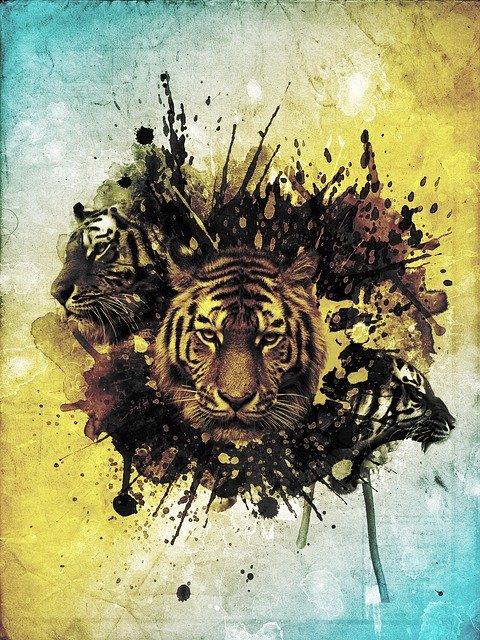 Free download Tiger Abstract Photoshop -  free illustration to be edited with GIMP free online image editor