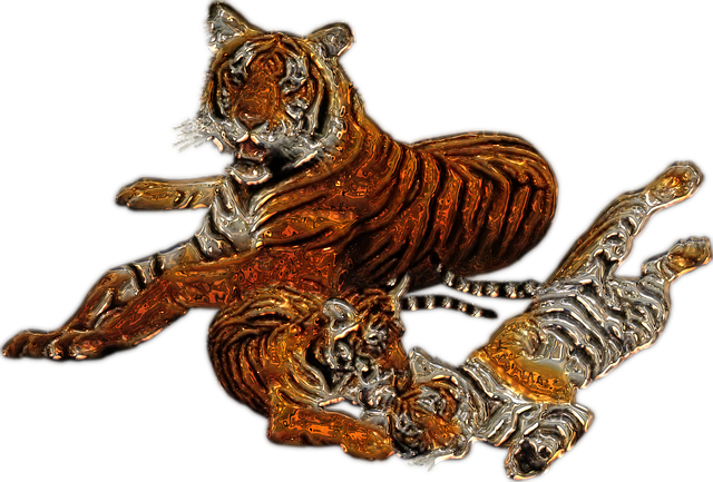 Free download Tiger Family Metallizer Art -  free illustration to be edited with GIMP free online image editor