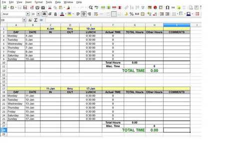 Kostenloser Download der Stundenzettel-Vorlage für den zweiwöchigen Zahlungszyklus DOC-, XLS- oder PPT-Vorlage, die kostenlos mit LibreOffice online oder OpenOffice Desktop online bearbeitet werden kann