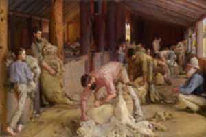 Free download Tom Roberts, Shearing The Rams free photo or picture to be edited with GIMP online image editor