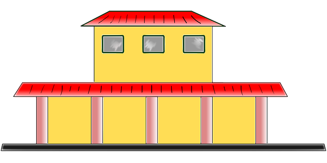 Free download Train Station Building House - Free vector graphic on Pixabay free illustration to be edited with GIMP free online image editor