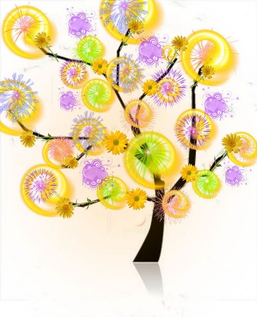 Free download Tree Colorful Light -  free illustration to be edited with GIMP free online image editor