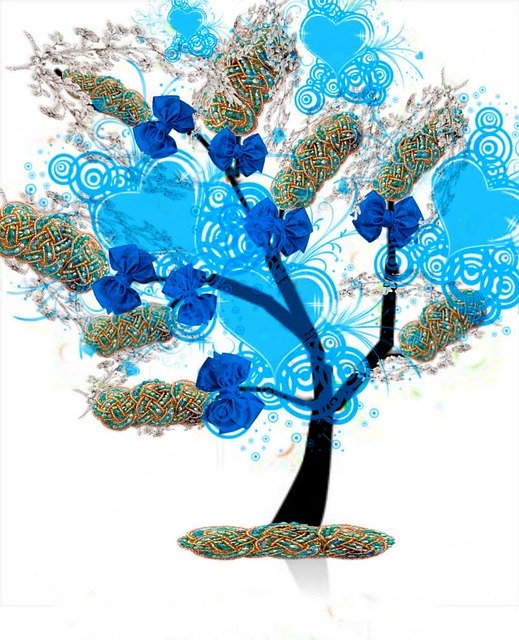 Free download Tree Ties Blue -  free illustration to be edited with GIMP free online image editor