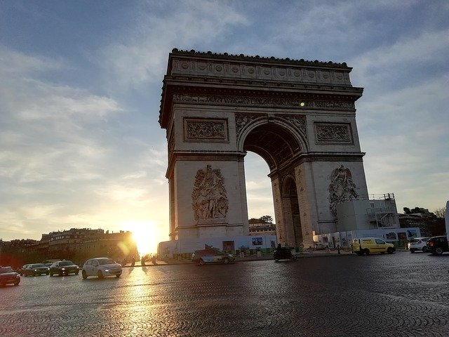 Free download Triumphal Arch Sunrise -  free photo or picture to be edited with GIMP online image editor