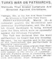 Free download Turks War on Patriarchs, following the Abolition of the Caliphate as reported in The New York Times, 16 March 1924 free photo or picture to be edited with GIMP online image editor