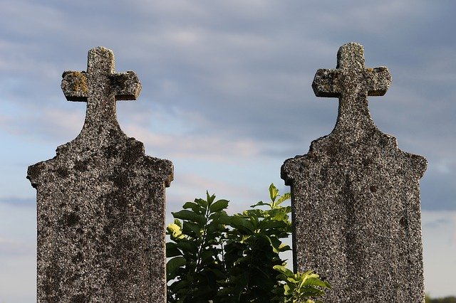 Free download Two Old Graves Crosses Gravestones -  free photo or picture to be edited with GIMP online image editor