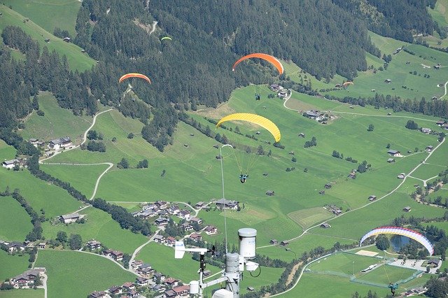 Free download Umbrellas Flight Paragliding -  free photo or picture to be edited with GIMP online image editor