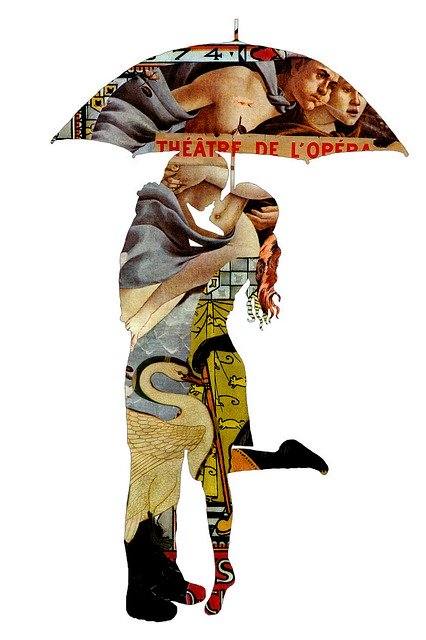 Free download Unbrella Brolly Kissing -  free illustration to be edited with GIMP free online image editor